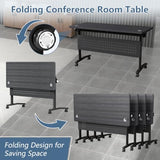 47.2in Folding Conference Table, Modular Meeting Table with Wheels 2Pack