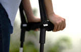 KMINA Forearm Crutches for Adults (x2 Units), Open Cuff, Extra Comfort with Hand Grip and Wide Tip, Adjustable Height, Aluminum, Orthopedic, Made in Europe