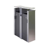 uP9sF2mD Outdoor Garbage Can Commercial Metal Trash Can Double Box Rubbish Bin Outdoor Trash Can