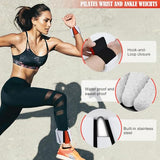 INDEPANDIA Wrist Ankle Weights for Women & Men, 2lbs Adjustable Weighted Bangles to Boost Calorie Burn & Strength, Arm & Leg Weights, White & Red