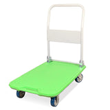 Foldable Push Hand Cart Foldable Platform Truck Plastic Deck Metal Handle Folding Push Cart