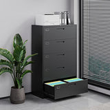 Letaya 5 Drawer File Cabinet with Lock,Metal Lateral Filing Cabinets for Home Office Hanging Files