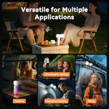 4-in-1 Camping Light, Work Light, Video Flashlight 2000LM Rechargeable 120H Runtime, 10000mAh Power Bank, 2700K-6500K CCT Adjustable Magnetic Tripod, IP54 Waterproof Outdoor Emergency Lantern
