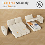 Vipbear Sectional Sleeper Couch with Pull Out Sofa Bed