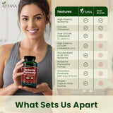 ATTAYA Berberine Phytosome Supplement (Berbevis®) with Ceylon Cinnamon & Chromium Picolinate | High Absorption Berberine Supplement | Berberine Weight Loss Support | Berberine Capsules | 60 Count
