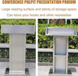 Lajeri Stainless Steel Podium, Stand Up Lectern, Indoor/Outdoor Weatherproof Restaurant Hostess Stand