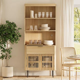 WAMPAT 72.8" Tall 6 Tiers Bookshelf with Doors & Drawer for Home Office