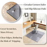 Glass Chair Mat, 30"x48" Heavy Duty Office Chair Mat for Carpet, Grey Carpet Protector Mat for Office Chair