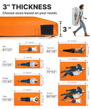 GAIALOOP 3 Inch Memory Foam Camping Mattress, Dual Layer Thick Sleeping Camp Pad for Car Tent Cot, Roll-Up Portable Glamping Floor Bed for Guests Sleepover[Twin: 75 * 38 * 3"]