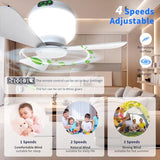 KIKVOOL Rechargeable Tent Fan, Portable Hanging Camping Fan with LED Light & Remote, 8000mAh Battery Powered, 3 Speed with Timer for Outdoor, RV, Canopy, Beach, Patio & Gazebo