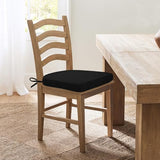 HOMELYSIAN Chair Cushions for Dining Chairs, Non Slip Chair Pads with Ties and Washable Covers Set of 6, 16"X16"X2.5", Black