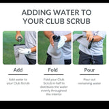 Club Scrub Towel Pro, Golf Club and Ball Cleaning Pouch with Attached Towel, Waterproof Exterior + More (Gray)