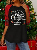 jusgai White Christmas Sweatshirt for Women Crewneck Xmas Tree Graphic Shirt Tee Tops(Black,Medium)