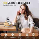Bedside Table LED Night Light with Wireless Charger and Bluetooth Speaker, Desk Lamp As Sleep Aid White Noise Machine（Music Upgrade）