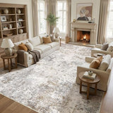 UERMEI 12x18 Area Rug Living Room Rugs Extra Large Brown Grey Carpet