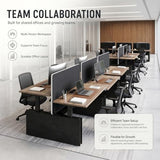 Two-Person Standing Office Desk with Built-In USB Outlet, Adjustable Computer Double Cubicle Desk