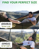 Single & Double Camping Hammock with Net, Portable Outdoor Tree Hammock 2 Person Hammock for Camping Backpacking Survival Travel, 10ft Hammock Tree Straps and 2 Carabiners, Easy to Setup
