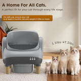 GTPLAYER Smart Cat Litter Box, Open-Top Self Cleaning Cat Litter Box with App Control, Safety Sensors, Large Capacity Waste Bin, Easy Maintenance, Automatic Litter Box for Multi-Cat Homes,Grey