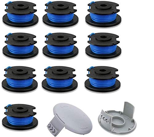 String Trimmer Replacement Spool Line with 522994001 Cap for Ryobi One+ 24V, 18V, and 40V Cordless Trimmers(12 Pack)