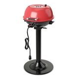 Giantex Electric BBQ Grill 1600W, Removable Non-Stick Grill Rack, Warming Rack, Oil Drip Tray, Adjustable Temperature, Portable Outdoor Electric Grill for Camping Picnic Tailgating, Red & Black