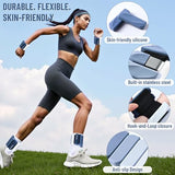 INDEPANDIA Wrist & Ankle Weights for Women and Men, 4lbs Pair Adjustable Silicone Weighted Bangles for Arm & Leg Workouts, Gradient Blue