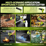 Sakerplus Portable Dust Cleaner, Cordless Leaf Blower with 2 Batteries, 300000RPM Air Blower with Extended Nozzle, Lightweight Hand Blowers Ideal Gift