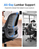 Ergonomic Mesh Office Chair for Home Office, Flip-Up Arms, Breathable Mesh Back & Thick Seat Cushion, Swivel Rolling