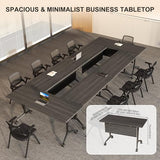 Folding Conference Table, 6 Pack Foldable Rolling Conference Room Tables Meeting Seminar Table