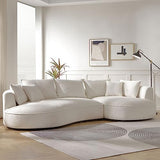 125" Oversized Curved Sectional Sofa,Boucle Upholstered Modular Couch with Chaise,Deep Seat Luxury Cloud Sofa