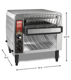 Conveyer Toaster, 1000+ slices per hour, 208V, 2700W, 6-20 Phase Plug, Silver Waring