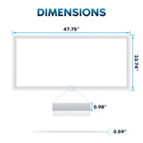 LUXRITE 2x4 FT Edge-Lit Frame LED Panel Lights, 5CCT Selectable 3000K-6500K, 5200/6500/7800LM, 40W/50W/60W Switch, Grid Drop Ceiling Lights, 0-10V Dimmable, Damp Rated, 100-277V, ETL Listed (4 Pack)