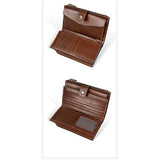 Leather Men's Wallet Long Business Retro Oxhide Large Capacity Zipper Handbag