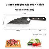 KDNKEEN Cleaver Knife – X50Cr15MoV Steel Cooking Butcher Knife for Meat & Vegetables Chopping, 7 Inch Kitchen Knife, Kitchen Gift for Men & Women