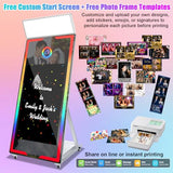 Magic Mirror Photo Booth with Camera and Printer, 65-43in Interactive Touch Screen Mirror Photo