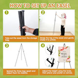 Easel Stand for Display, 6 Pack Portable Foldable Metal Easel, Easels for Signs Wedding Logos,Arts,