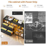 SEDETA 59" File Cabinet, 2 Drawers Filing Cabinets for Home Office fit Legal/Letter/A4 File