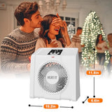 HEATIT Space Heater with Remote for Indoor, Digital Display with Thermostat，Containing Plasma & Ozone,1-12H Timer, 1500W/750W, Electric Space Heater for Office, Bedroom,White,10.6"Dx7.0"W x 11.8"H