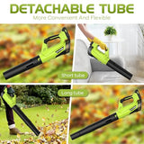 Leaf Blower, Electric Cordless Leaf Blower with 2 Batteries and Charger, 2 Speed Mode, Lightweight Cordless Blower for Blowing Leaves, Patio Cleaning, Blowers for Lawn Care and Dust