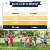 Sunew Boys & Girls Athletic Low Cut Ankle Socks - Cushioned Comfort Running Sport Socks, 6-Pair White & Blue, 5-8 Years