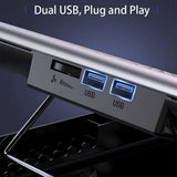 UMKLSW Gaming Laptop Cooler Silent Fan Metal Cooling Pads Port Portable Adjustable Notebook Stand for 12-16 Inch
