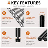 IZEUK Heavy Duty Black Industrial Metal 24x72 Shelf Rack for Storage