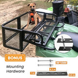 ORCISH Heavy Duty ATV Rear Drop Cargo Basket, 14" W x 40" L x 12.5" H Steel Mesh Rack with Mounting Kit, Universal ATV/UTV Storage Basket for Gear, Camping, Hunting, and Outdoor Use