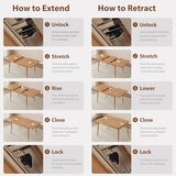 Muwuele Solid Wood Extendable Dining Table for 4-8 People