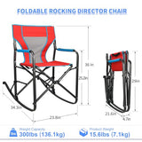 Northroad Oversized Rocking Camping Chair, Portable Folding Director Chair, Rocker Camp Chair for Outdoor Backyard Patio Lawn Garden