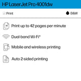 Wireless Black & White Printer, Best-for-Office (2Z601F) HP