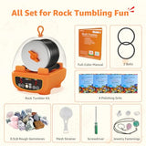 KoolStone C5 Starter Rock Tumbler Kit - Durable Leak-Proof Rock Polisher - Complete Rock Tumbling Kit with 4-Stage Silicon Carbide Grit - Adjustable Timer & Speed with Memory Function