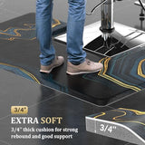 Thick Salon Mats for Hair Stylist Anti Fatigue, Barber Floor Mat with Square Base
