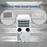 Whynter ARC-12SDH 12,000 BTU (6,884 BTU SACC) Dual Hose Cooling Portable Air Conditioner, Heater, Dehumidifier, and Fan with Storage Bag, Up To 400 sq ft in White