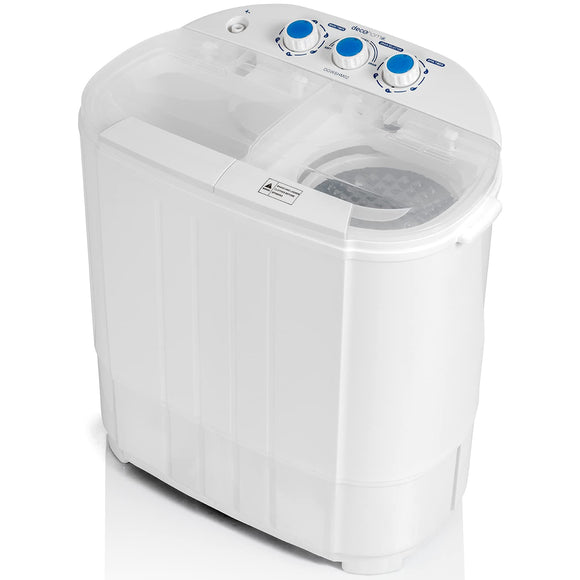 Washing Machine with Twin Tub for Wash and Spin Dry, Portable, Deco Home
