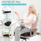 Office Chair Seat Cushion, Cooling Gel Enhanced Memory Foam Cushion for Long Sitting - Black, Large